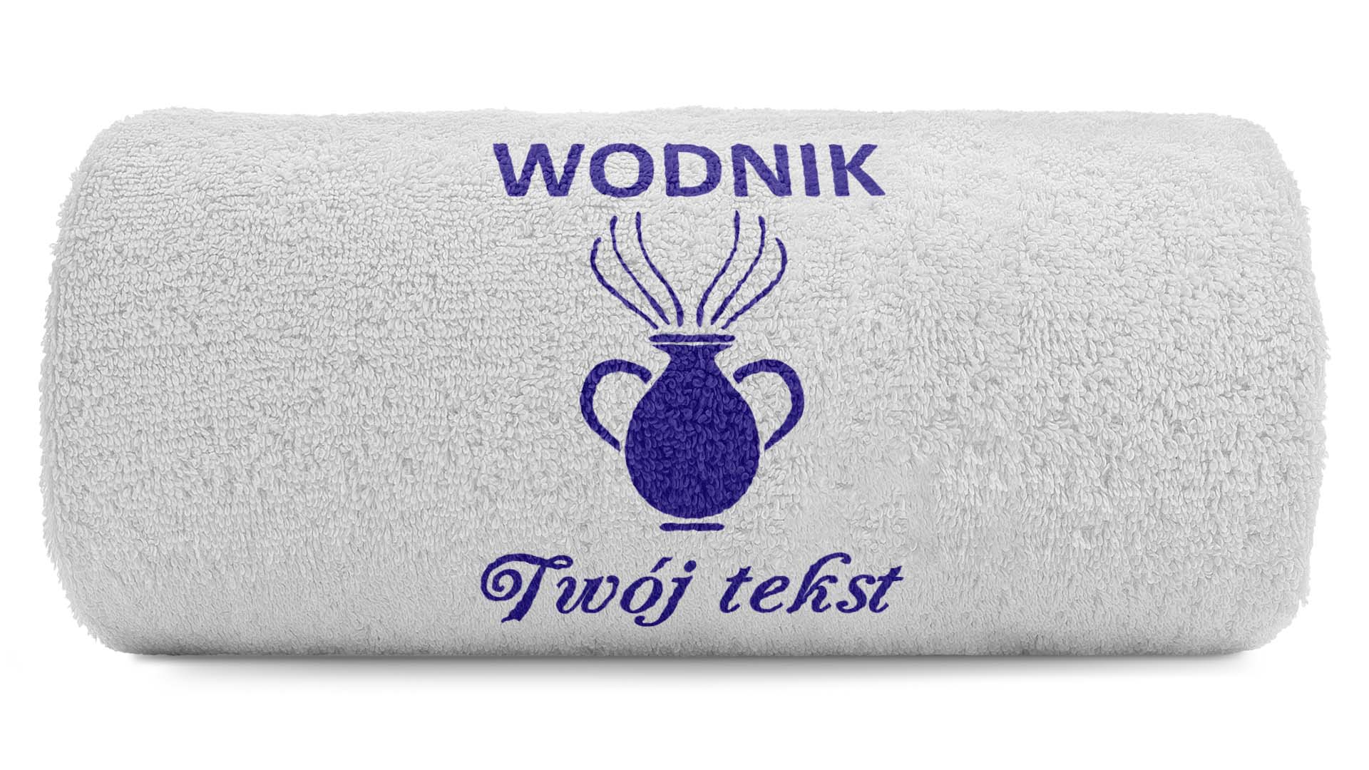pat15.net Znak zodiaku Wodnik - Mały Ręcznik z haftem 100x50 773