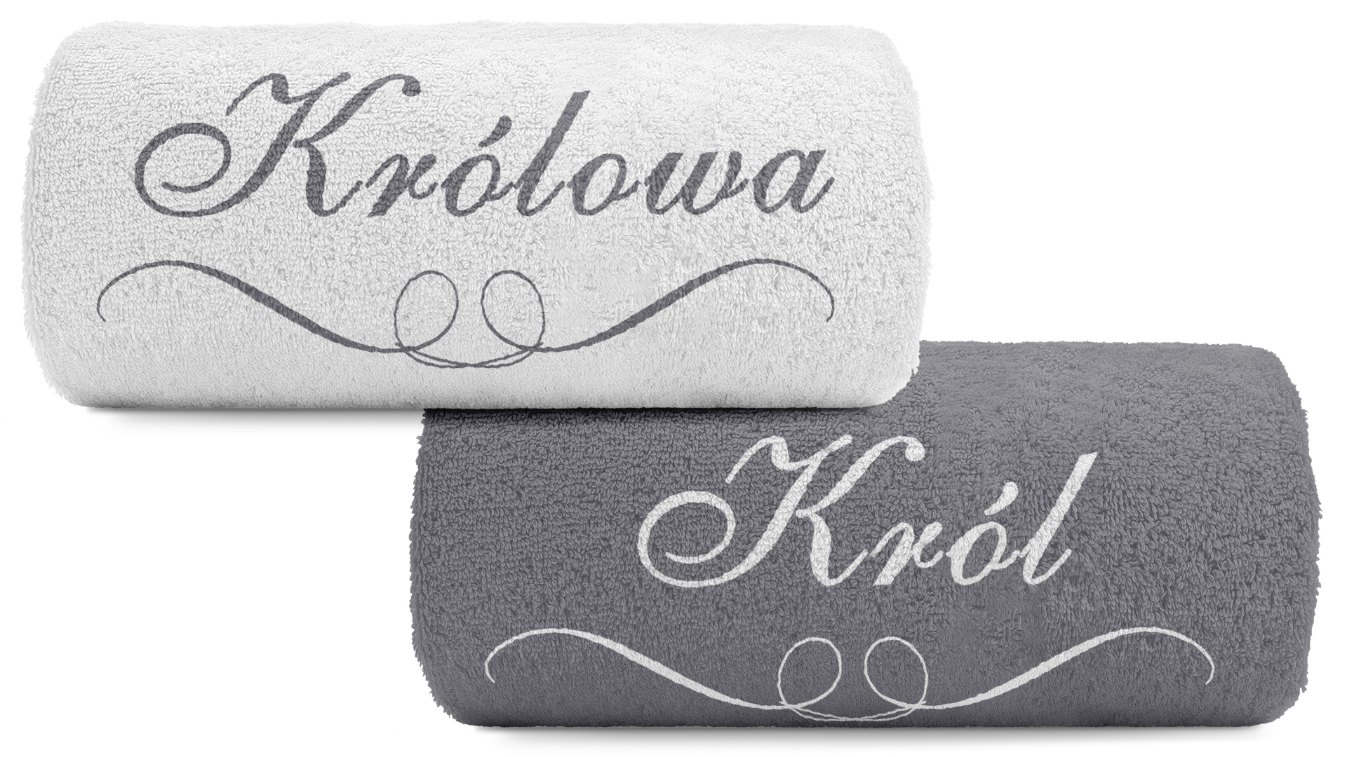 pat15.net Komplet małych ręczników 50x100 haft Król i Królowa 1039