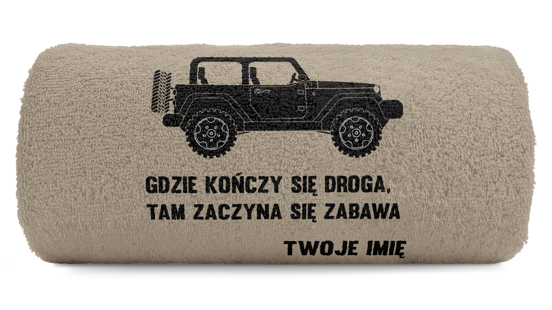 pat15.net Mały ręcznik off-road 4x4 50x100 Jeep + Twoje Imię 1067
