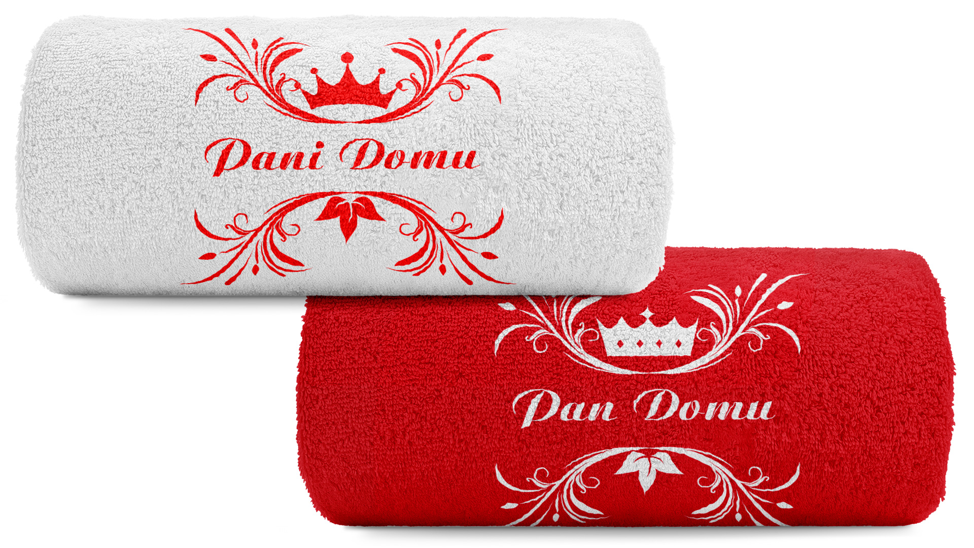 pat15.net Komplet małych ręczników 50x100 haft Pani i Pan Domu 1051