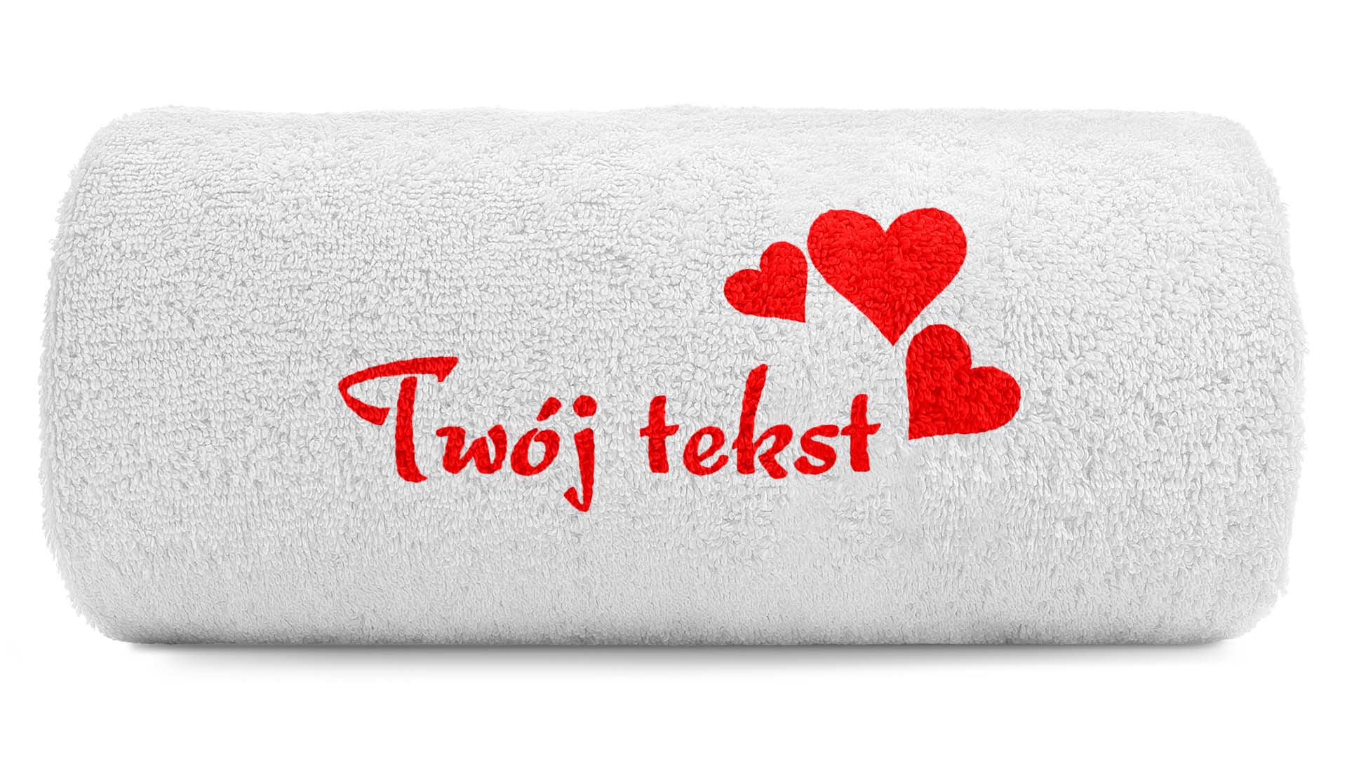 pat15.net Mały ręcznik z sercami Twój tekst 100x50 978