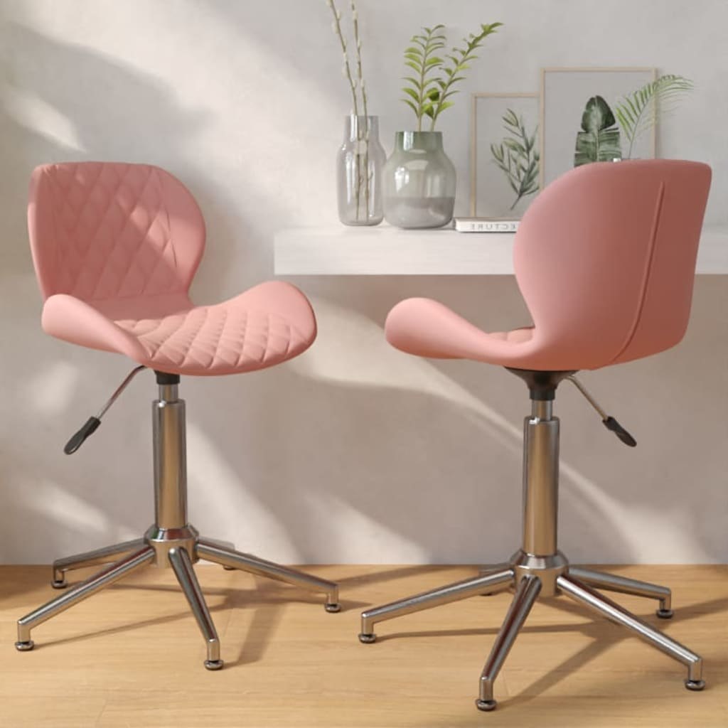 vidaXL Obrotowe krzesła stołowe 2 szt. różowe aksamitne 334978