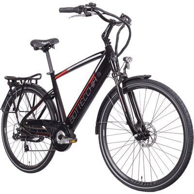 BOTTECCHIA Rower elektryczny BOTTECCHIA BE16 E-City Man M20 28 cali męski Czarno-czerwony Raty BOTTECH BE16075002 1