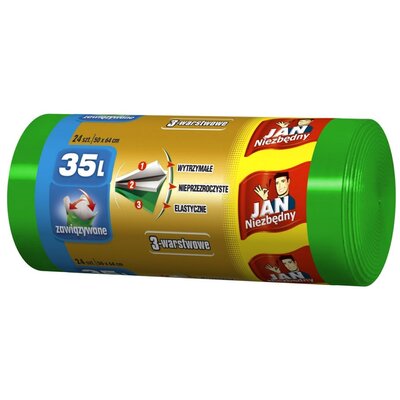 Jan Niezbędny WORKI NA ŚMIECI LD 3-WARST.ZAWIĄZYWANE 35L. 24SZT.