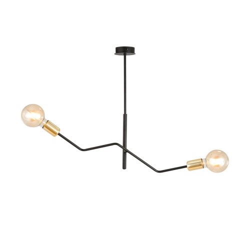 Emibig BOLT 2 BLACK/GOLD 1125/2 nowoczesna lampa sufitowa żyrandol złote elementy 1125/2