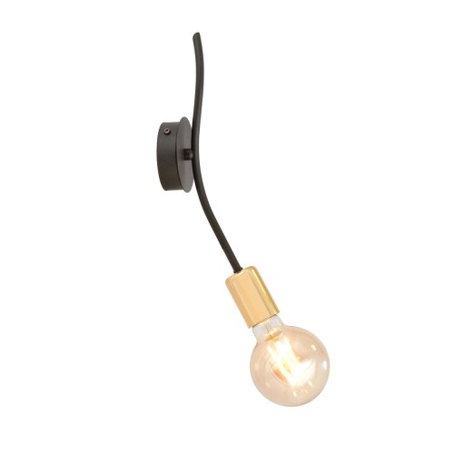 Emibig Bolt kinkiet 1-punktowy czarny/złoty 1125/K1 1125/K1