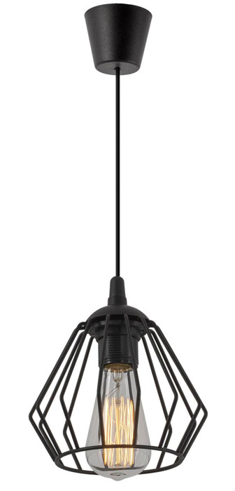 Lumes Lampa wisząca Lumes Czarna loftowa pojedyncza lampa wisząca EXX91-Dema E15356lampex_LPX0049/1