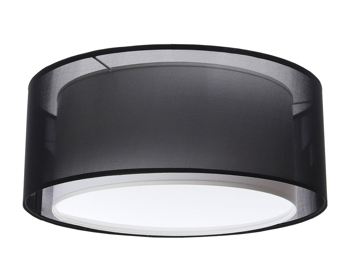 Czarny elegancki plafon sufitowy z abażurem - 3X S437 P4-Z84