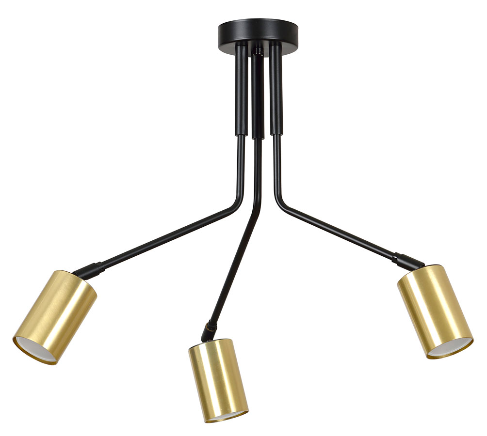 Czarna potrójna loftowa lampa sufitowa - D059 Palvis