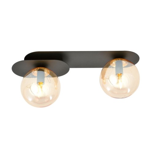 Emibig Plaza lampa sufitowa 2-punktowa czarna/miodowa 1120/2