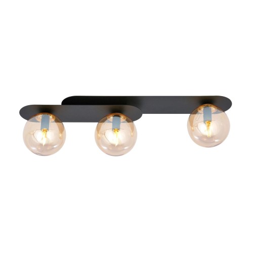 Emibig Plaza lampa sufitowa 3-punktowa czarna/miodowa 1120/3