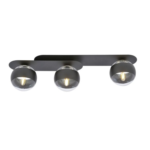 Emibig Plaza lampa sufitowa 3-punktowa czarna/stripe 1121/3