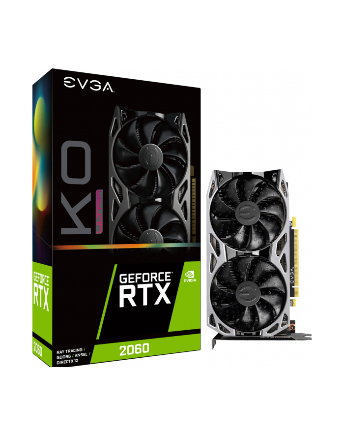 EVGA GeForce 2060 RTX KO ULTRA GAMING, graphics card (1x display port, 1x HDMI, DVI-D 1x) 06G-P4-2068-KR