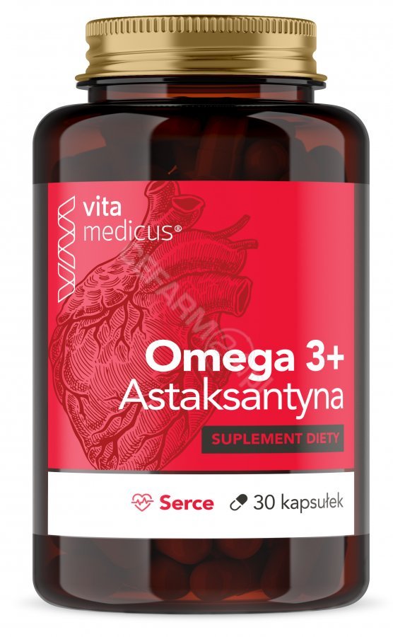 Omega Pharma 3 + Astaksantyna Serce VitaMedicus, 30 kapsułek