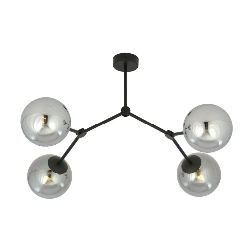 Emibig SPACE 4 BLACK/GRAFIT 1134/4 lampa sufitowa czarna szkolne klosze 1134/4