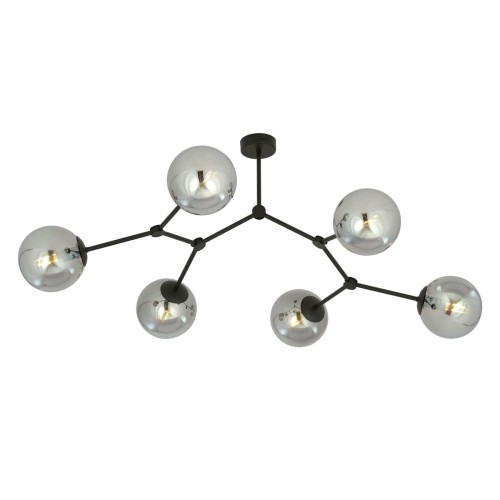 Emibig SPACE 6 BLACK/GRAFIT 1134/6 lampa sufitowa czarna szkolne klosze 1134/6