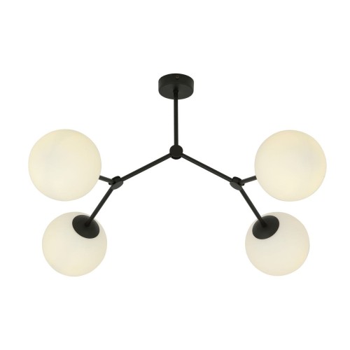 Emibig SPACE 4 BLACK/OPAL 1133/4 lampa sufitowa czarna szkolne klosze 1133/4