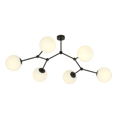 Emibig SPACE 6 BLACK/OPAL 1133/6 lampa sufitowa czarna szkolne klosze 1133/6