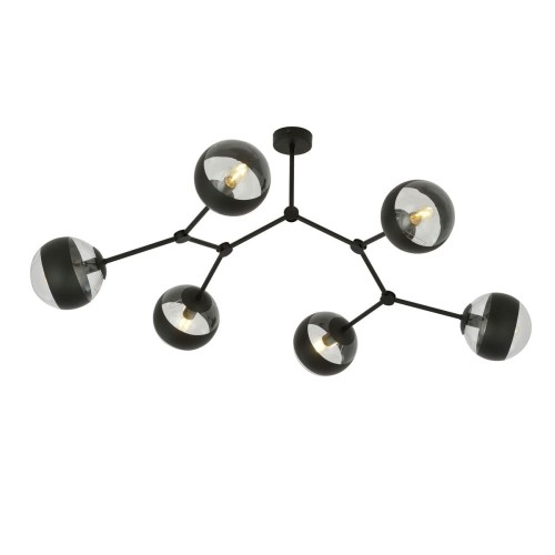 Emibig Space lampa sufitowa 6-punktowa czarna/stripe 1135/6 1135/6