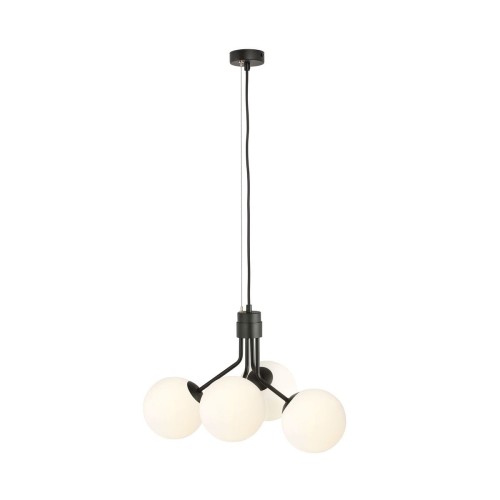 Emibig NOVA 4 BLACK/OPAL 1138/4 lampa wisząca design szklane klosze 1138/4