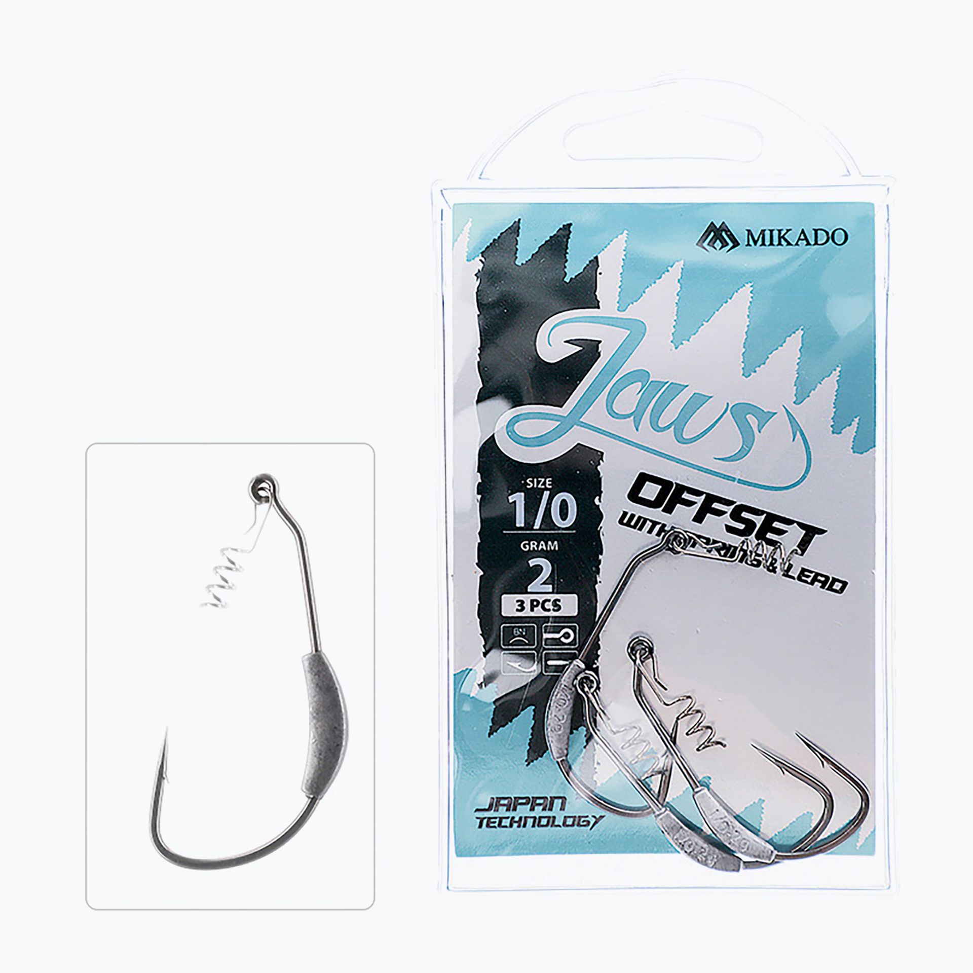 MIKADO Haczyk Jaws Offset Z Wkrętemi obciążeniem 7G 3 szt