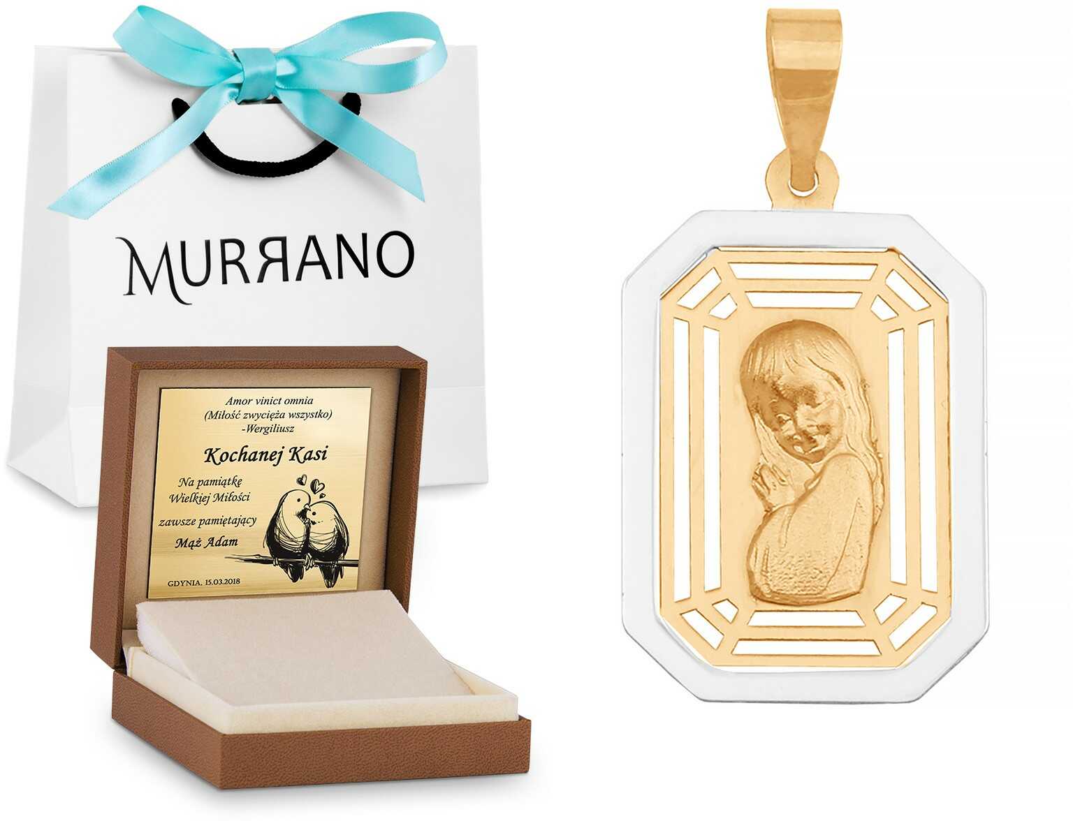 Złoty medalik 585 PREZENT GRAWER PUDEŁKO