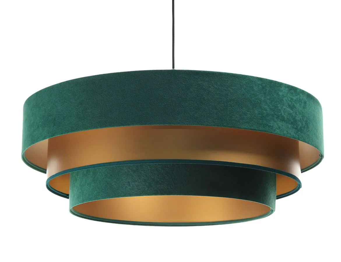 Zielono-złota trzywarstwowa lampa wisząca - S442 P5-F90