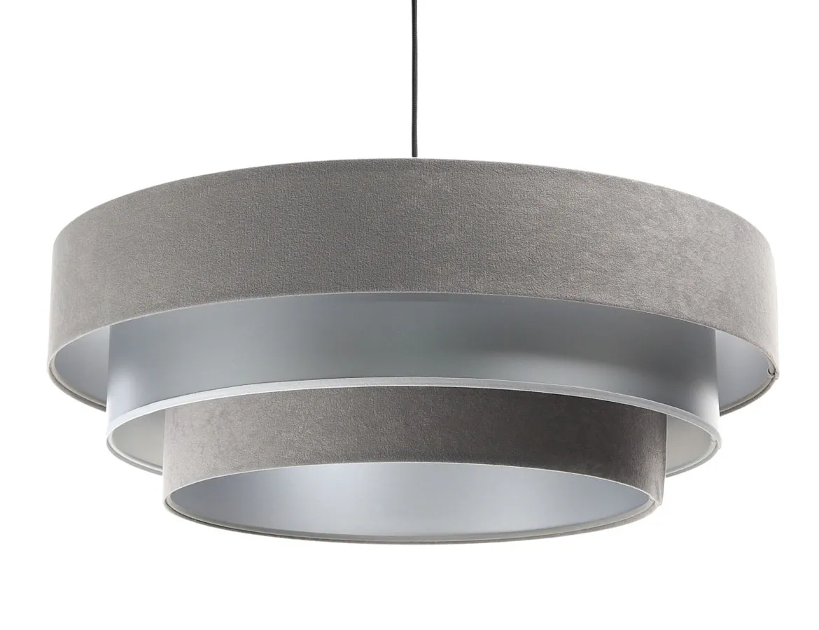 Szaro-srebrna potrójna lampa wisząca - 5X S443 P3-A46