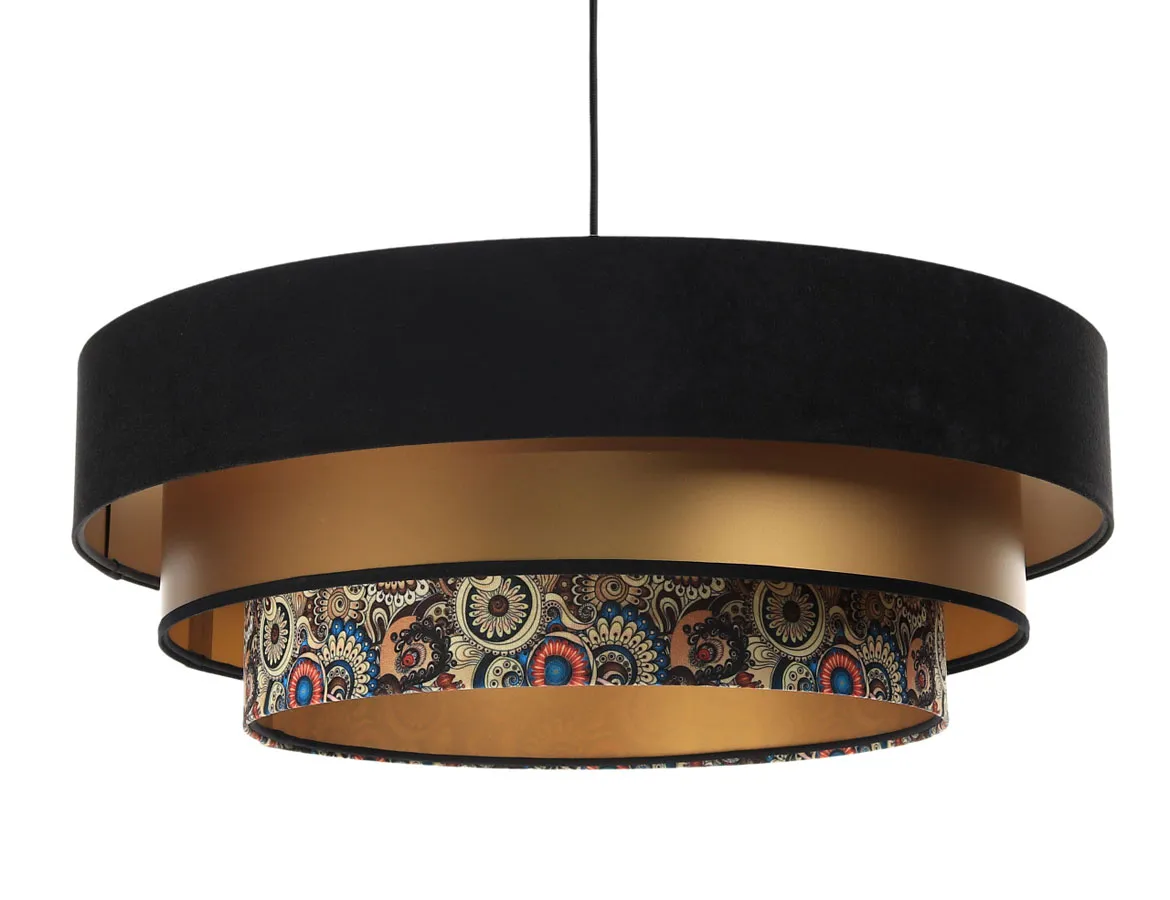 Czarno złota elegancka lampa wisząca nad stół 4X S448 G5-B90