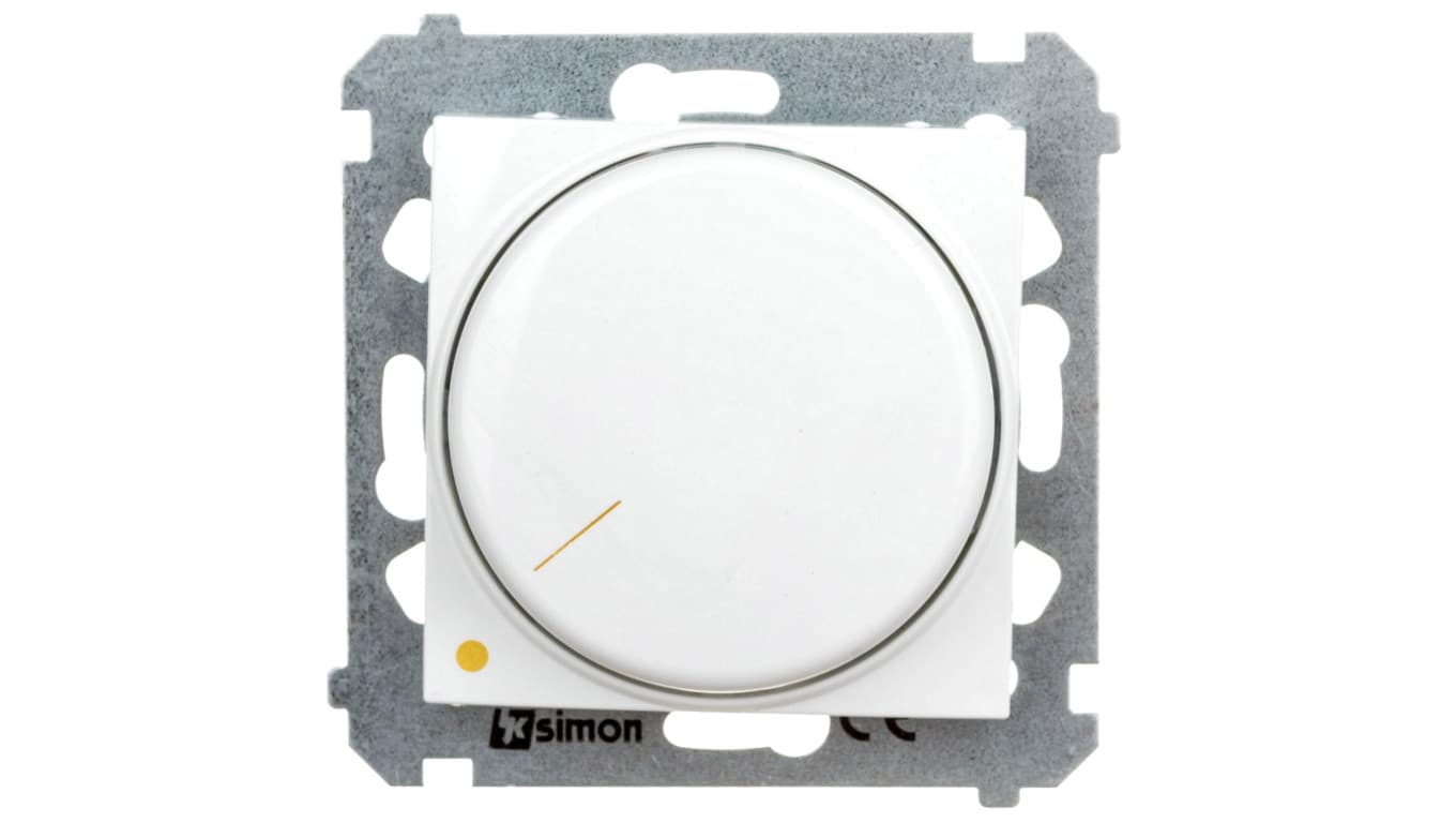 Simon SA SIMON54 Ściemniacz obrotowy dwubiegunowy do LED ściemnialnych 230V (moduł) 5-215W; biały *Wymagana instalacja 4-przewodowa DS9L2.01/11