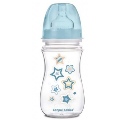 Canpol babies Antykolkowa butelka szerokootworowa EasyStart 35/217 niebieska 240 ml 1 szt