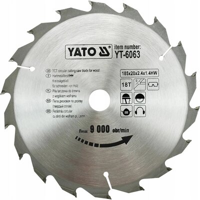 YATO PIŁA TARCZOWA Z WĘGLIKIEM 185X18X20 MM (YT-6063)