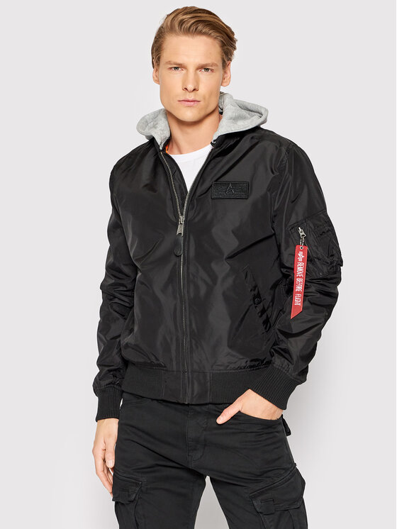 Alpha Industries Kurtka bomber Hood 196108 Czarny Regular Fit