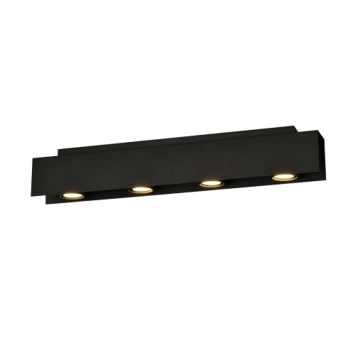 EMIBIG Lighting lampa sufitowa czarna długa listwa Emibig KENNO 4 BLACK 1141/4 nowoczesne proste spoty do salonu 1141/4