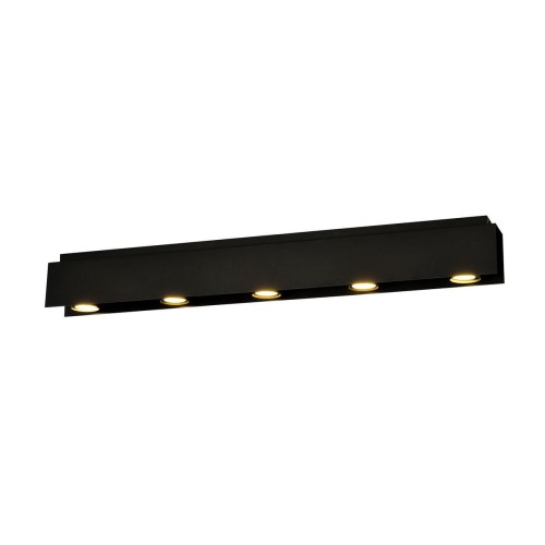 EMIBIG Lighting lampa sufitowa czarna długa listwa Emibig KENNO 5 BLACK 1141/5 nowoczesne proste spoty na korytarz 1141/5