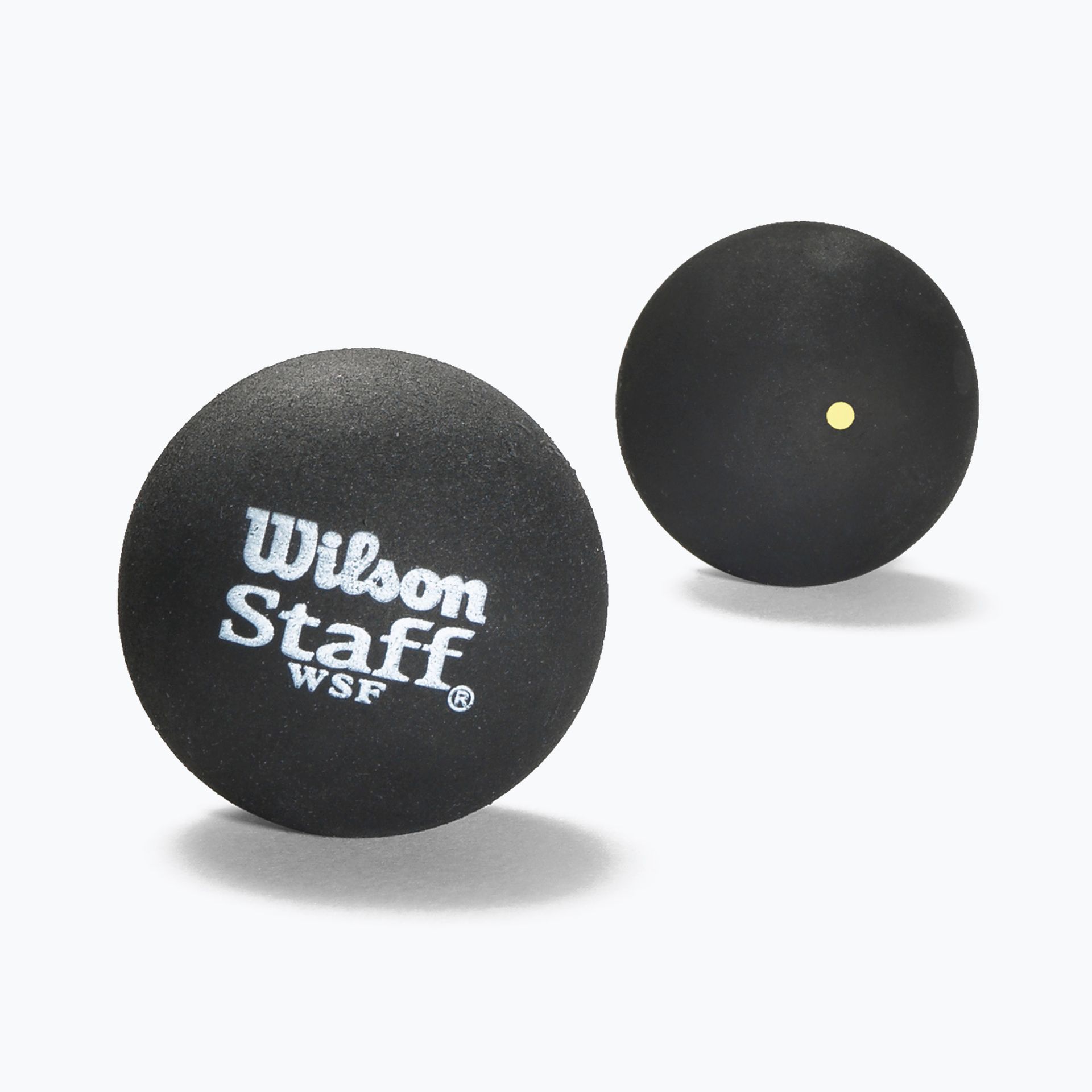 Wilson Piłka do squasha a, 2 sztuki, 2 sztuki, powolne, początkujące, żółta kropka, jednorazowa żółta kropka, WRT617800, czarna (żółta kropka) WRT617800