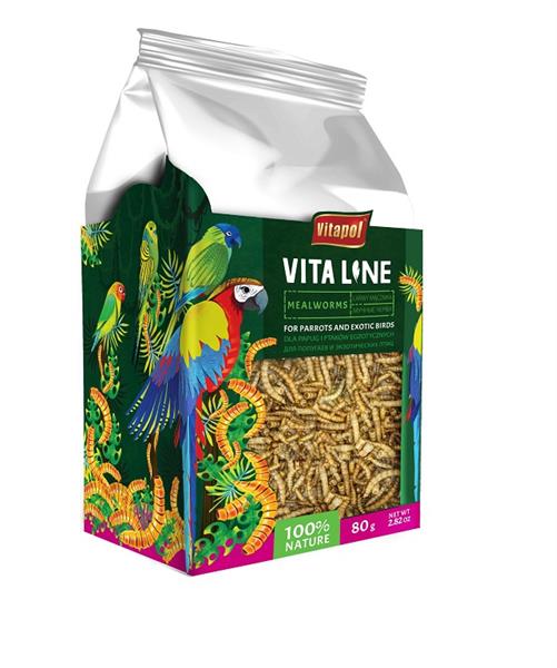 Vitapol Vitaline Larwy mącznika dla papug i ptaków egzotycznych 80g