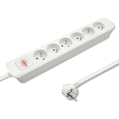 QOLTEC Listwa zasilająca 6 gniazd 1.8m Biała 50278
