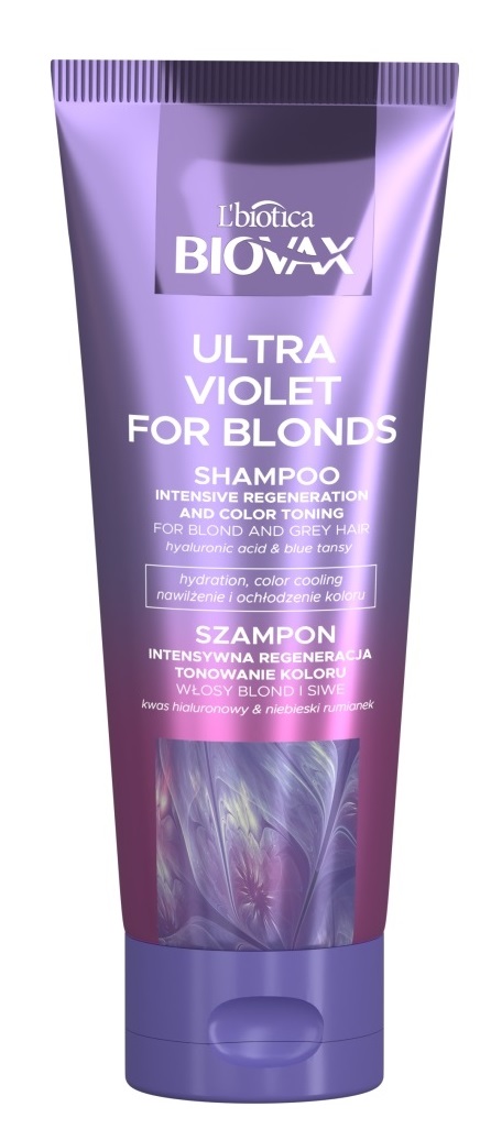 Lbiotica Ultra Violet - Szampon tonujący do włosów blond i siwych 200 ml