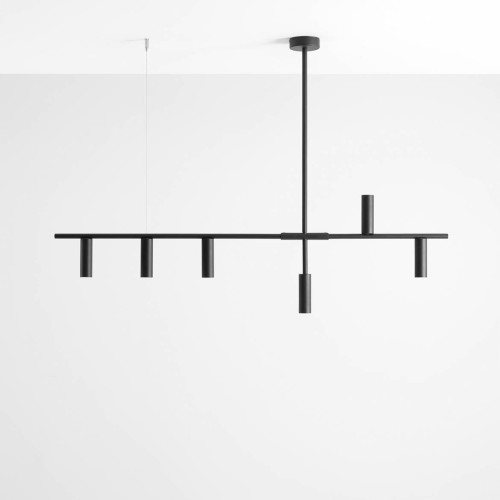 Aldex Trevo lampa wisząca 6-punktowa czarna 1104K1