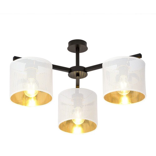 Emibig Jordan lampa sufitowa 3-punktowa biała/złota 1145/3 1145/3