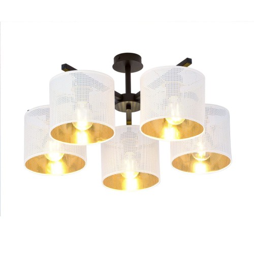 Emibig Jordan lampa sufitowa 5-punktowa biała/złota 1145/5 1145/5