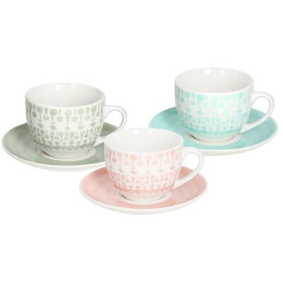 Tognana Tognana Gipsy Soft komplet filiżanek 6 kolor różowy, zielony, niebieski materiał porcelana