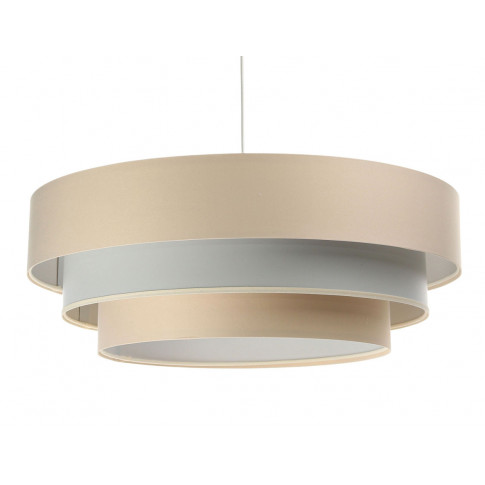 Beżowa lampa wisząca z trzywarstwowym abażurem - S463 Akma