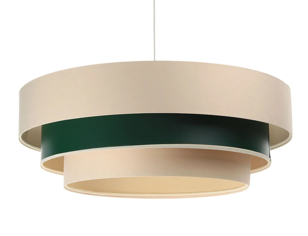 Beżowo-zielona nowoczesna lampa wisząca - 3X S464 C1-F99