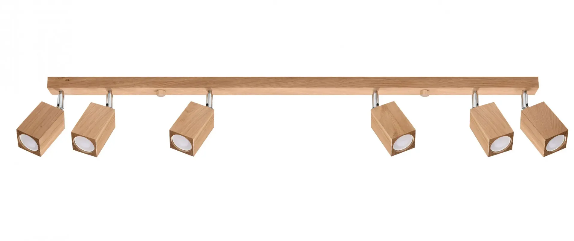 Drewniany plafon z 6 reflektorami - 4X S483 K7-M25