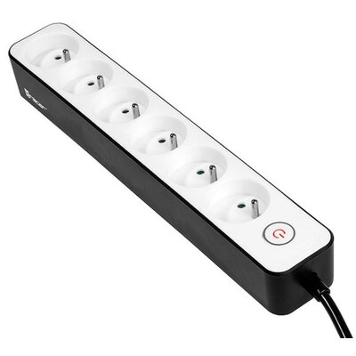 Tracer Listwa zasilająca Zebra 1,5m 6 gniazd z wyłącznikiem czarno-biała TRALIS46259