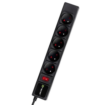 Tracer Listwa zasilająca PowerGear przeciwprzepięciowa 5 gniazd 3 m czarna TRALIS46844 TRALIS46844