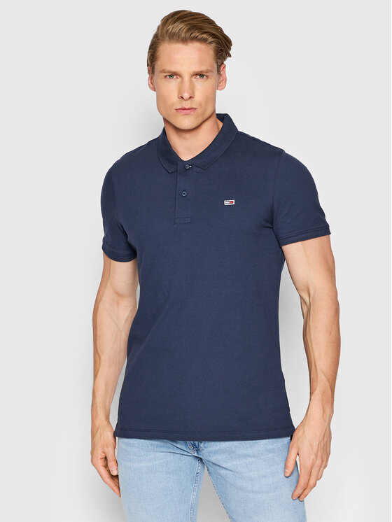 Tommy Jeans Polo Solid Stretch DM0DM12219 Granatowy Regular Fit