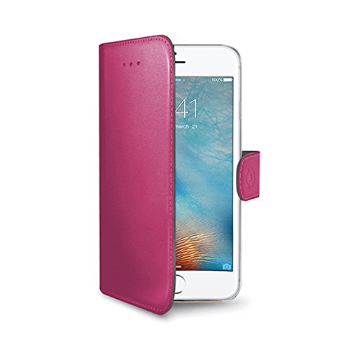 Celly WALLY portfel pokrowiec z wbudowaną funkcją stojaka do iPhone 7 - różowy